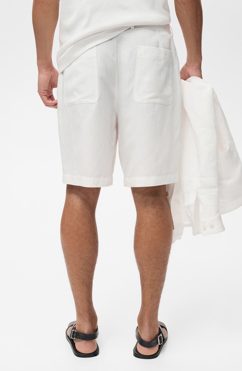 MANGO Slim Fit Lyocell & Linen Bermuda Shorts, Alternate, color, Off White