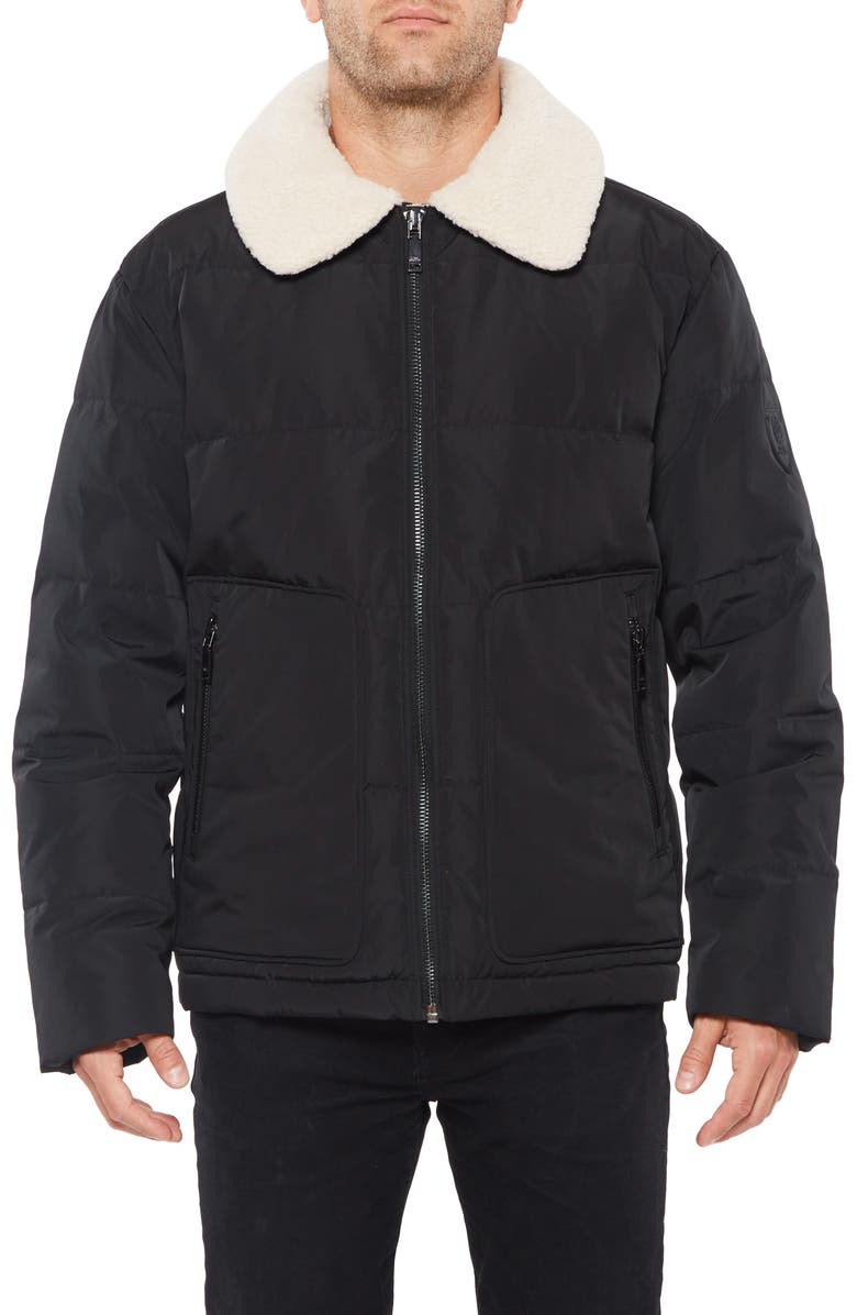 Vince Camuto Quilted Coat with Fleece Collar, Main, color, 