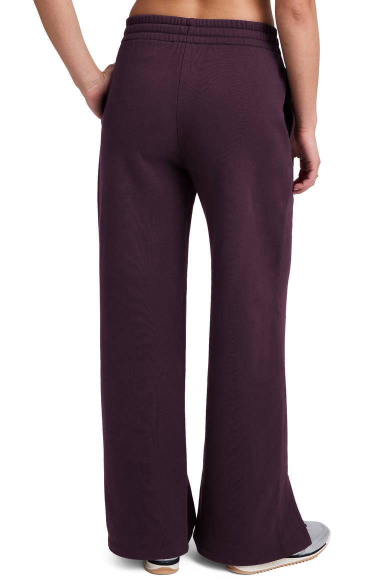 LuxeFleece Side Slit Wide Leg Pants, Alternate, color, EGGPLANT PURPLE