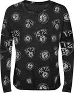 Outerstuff Girls Youth Heathered Black Brooklyn Nets Back in Action Long Sleeve T-Shirt