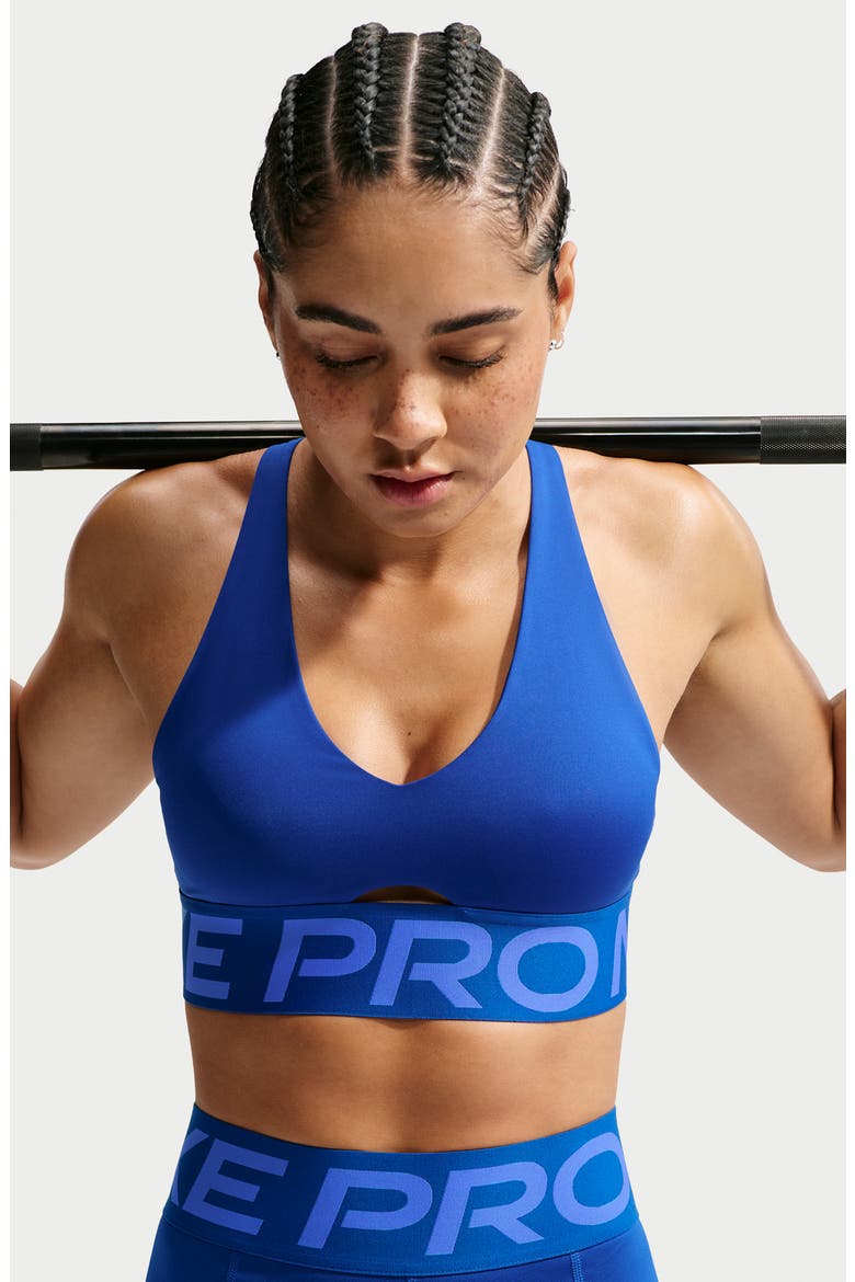 Dri-FIT Cutout Racerback Sports Bra, Alternate, color, OLD ROYAL/ WHITE
