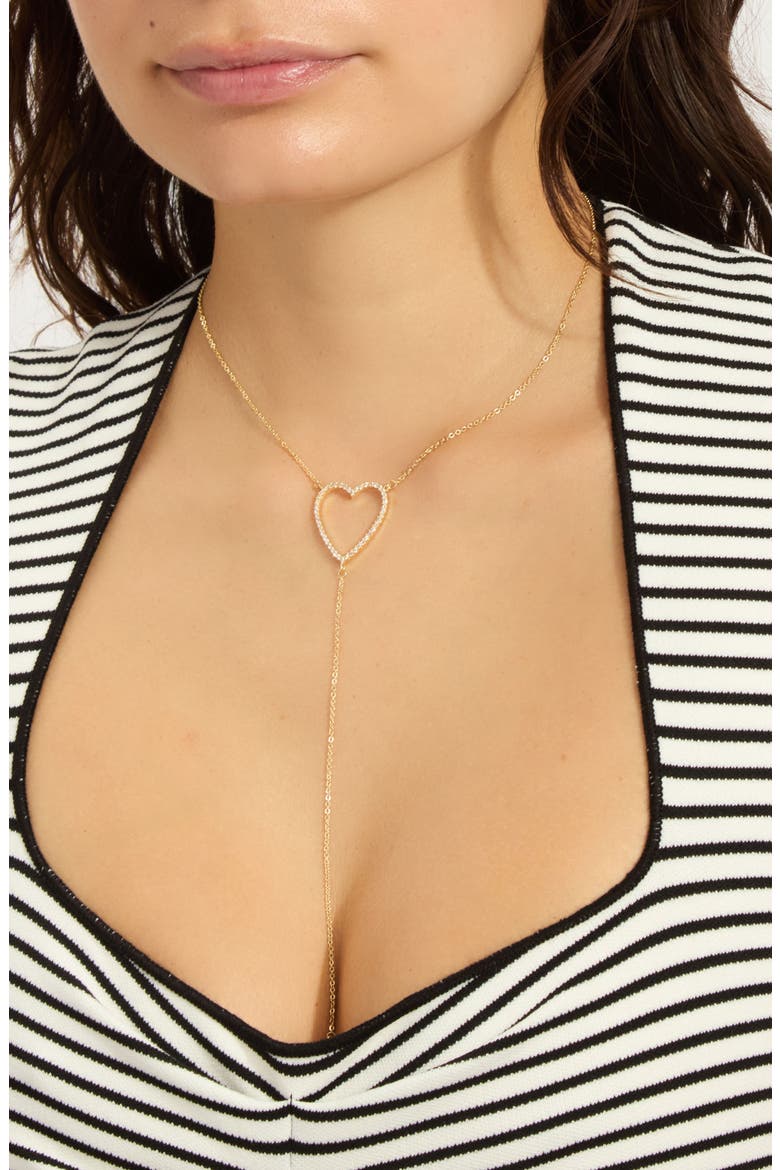 Heart Lariat Necklace, Alternate, color, GOLD