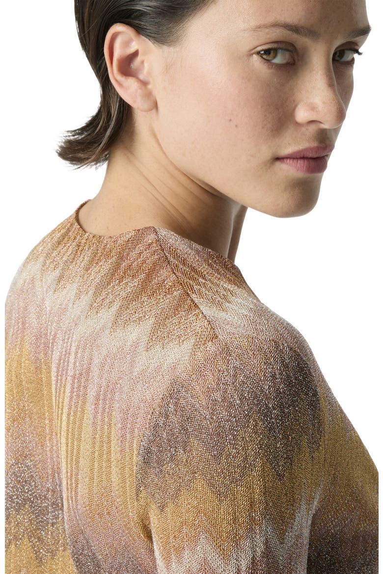 Long-sleeved Mini Dress In Dégradé Lurex, Alternate, color, Multicoloured