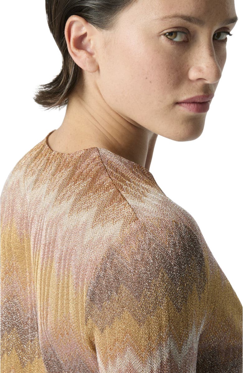 Missoni Long-sleeved Mini Dress In Ombre Lurex, Alternate, color, Multicoloured