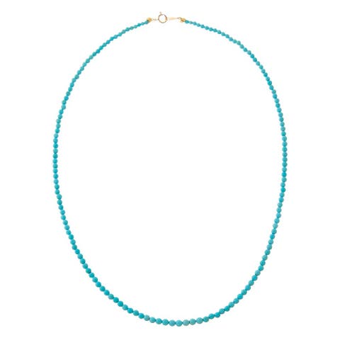 Turquoise Beaded Necklace 18K