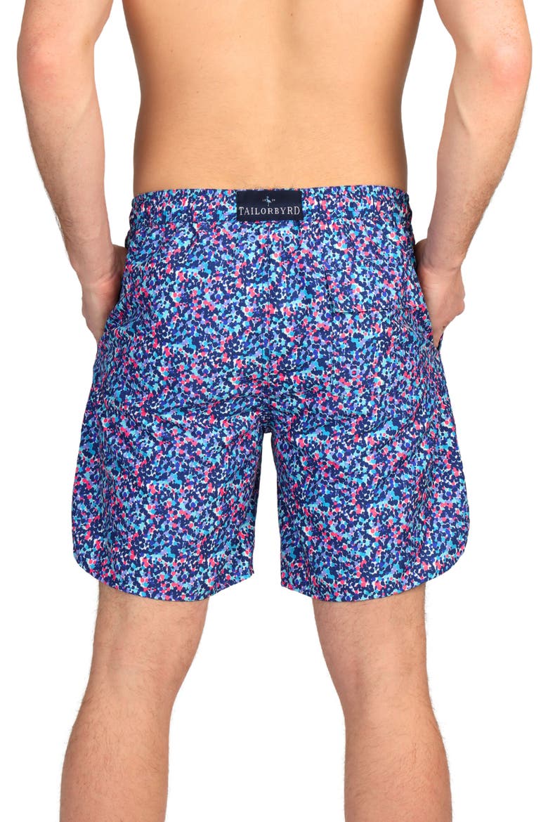 Paint Dot Print Swim Trunks, Alternate, color, NAVY