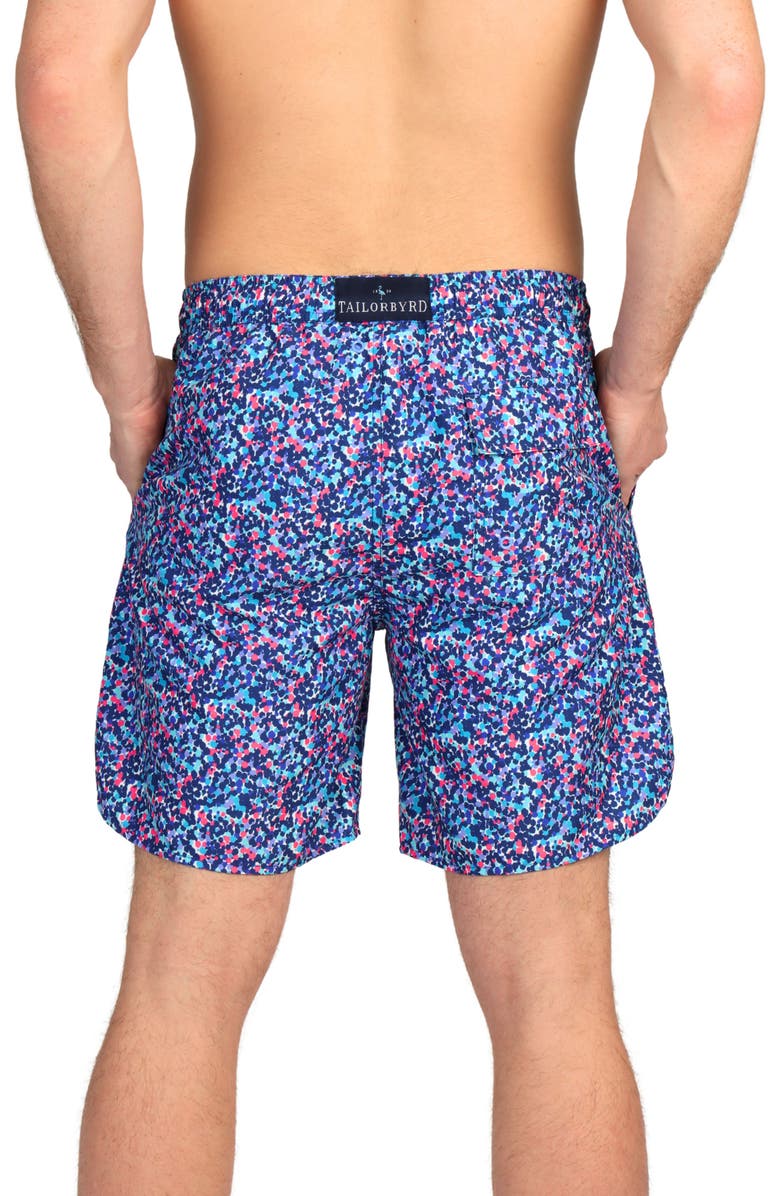 TailorByrd Paint Dot Print Swim Trunks, Alternate, color, Navy