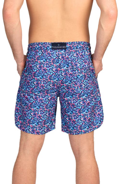 Tailorbyrd Paint Dot Print Swim Trunks In Navy