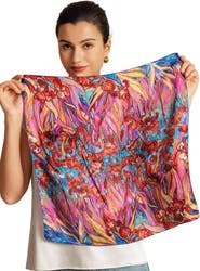 SILKSILKY Pure Silk Abstract Square Scarf