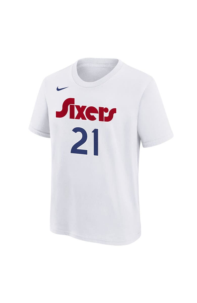 Nike Youth Nike Joel Embiid White Philadelphia 76ers 2024/25 City Edition Name & Number T-Shirt, Alternate, color, 