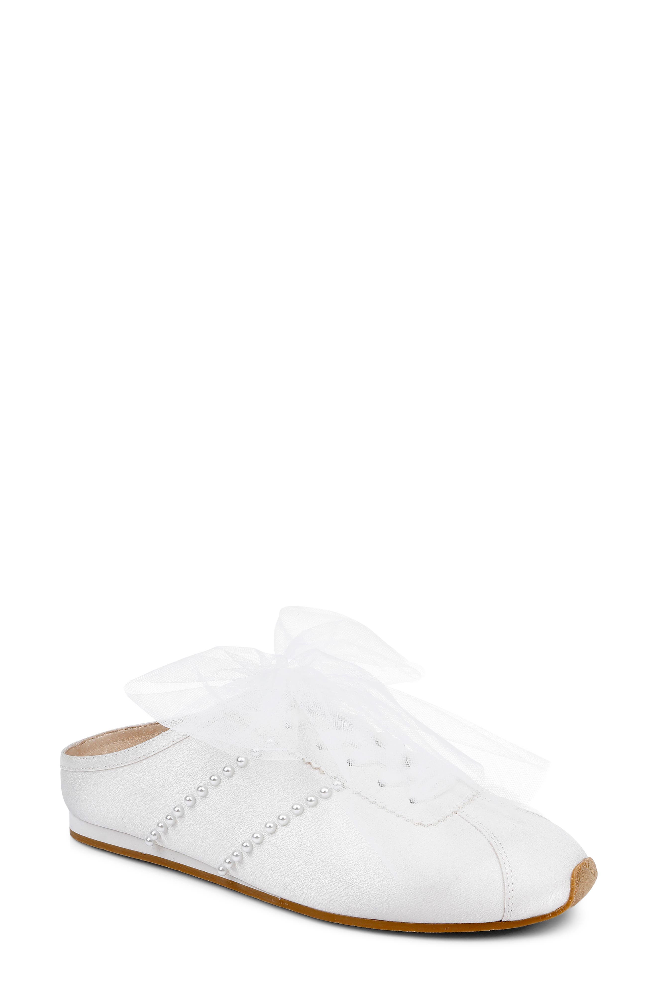 Badgley Mischka Collection Willy Mule Sneaker, Main, color, White Crepe