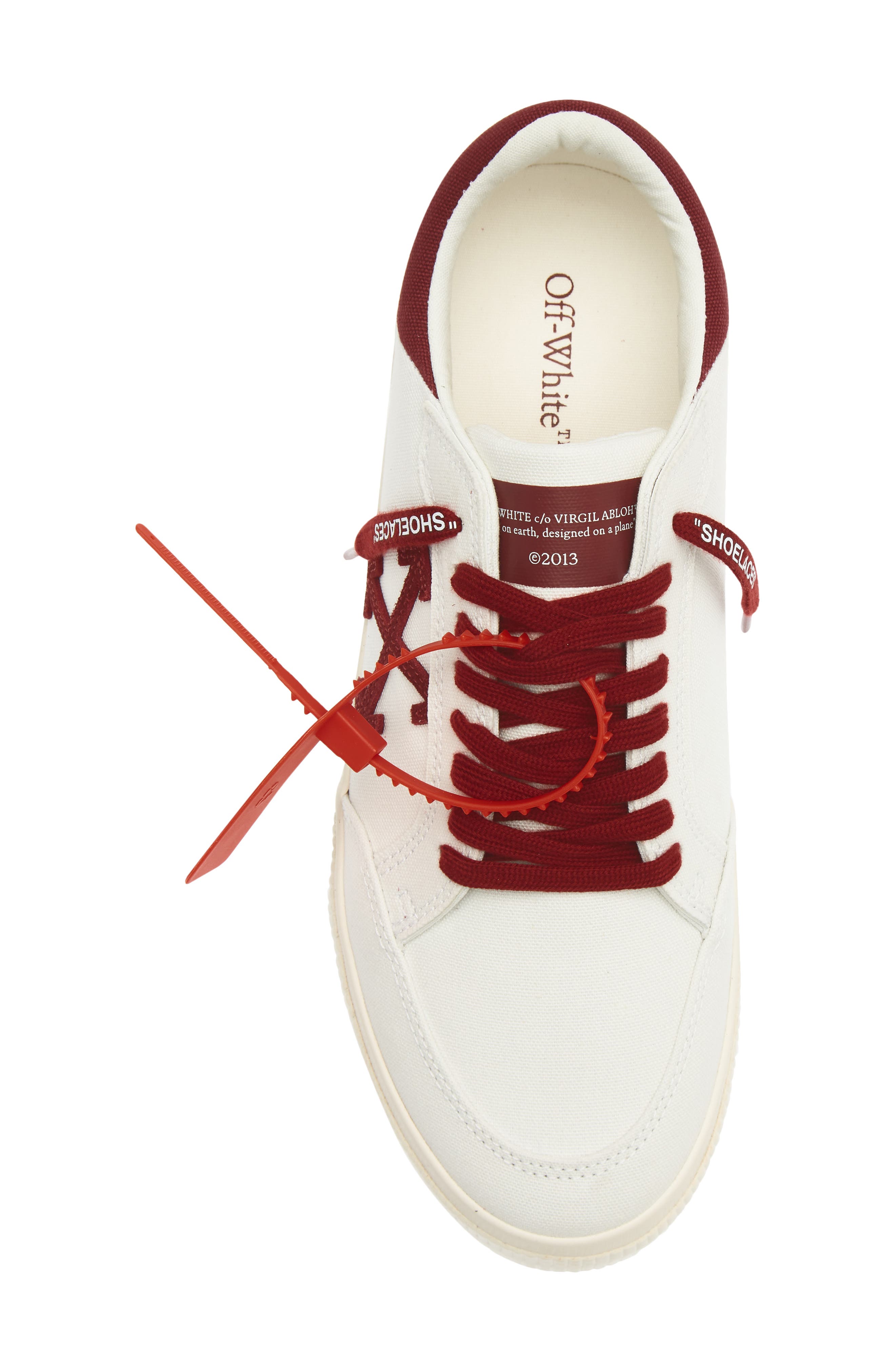 Vulc Low Sneaker, Alternate, color, WHITE/ BURGUNDY
