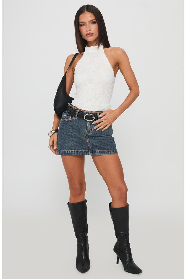 Hotter Than Fire Halter Lace Top, Alternate, color, WHITE