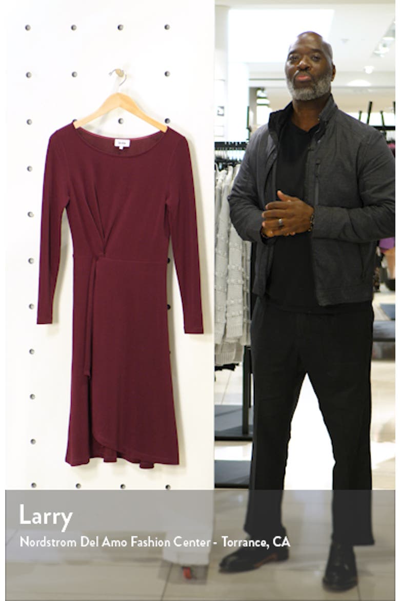 Erin Knot Waist Long Sleeve Textured Crepe Dress video