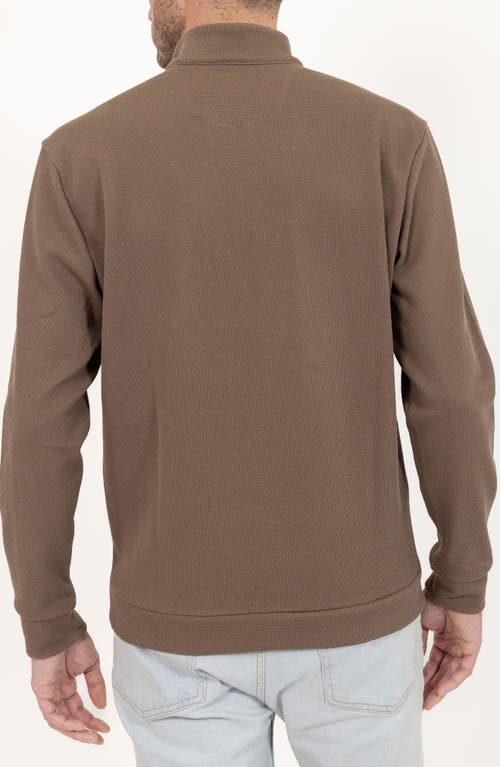 Pino By Pinoporte Casual Quarter Zip Pullover Sweater In Brown
