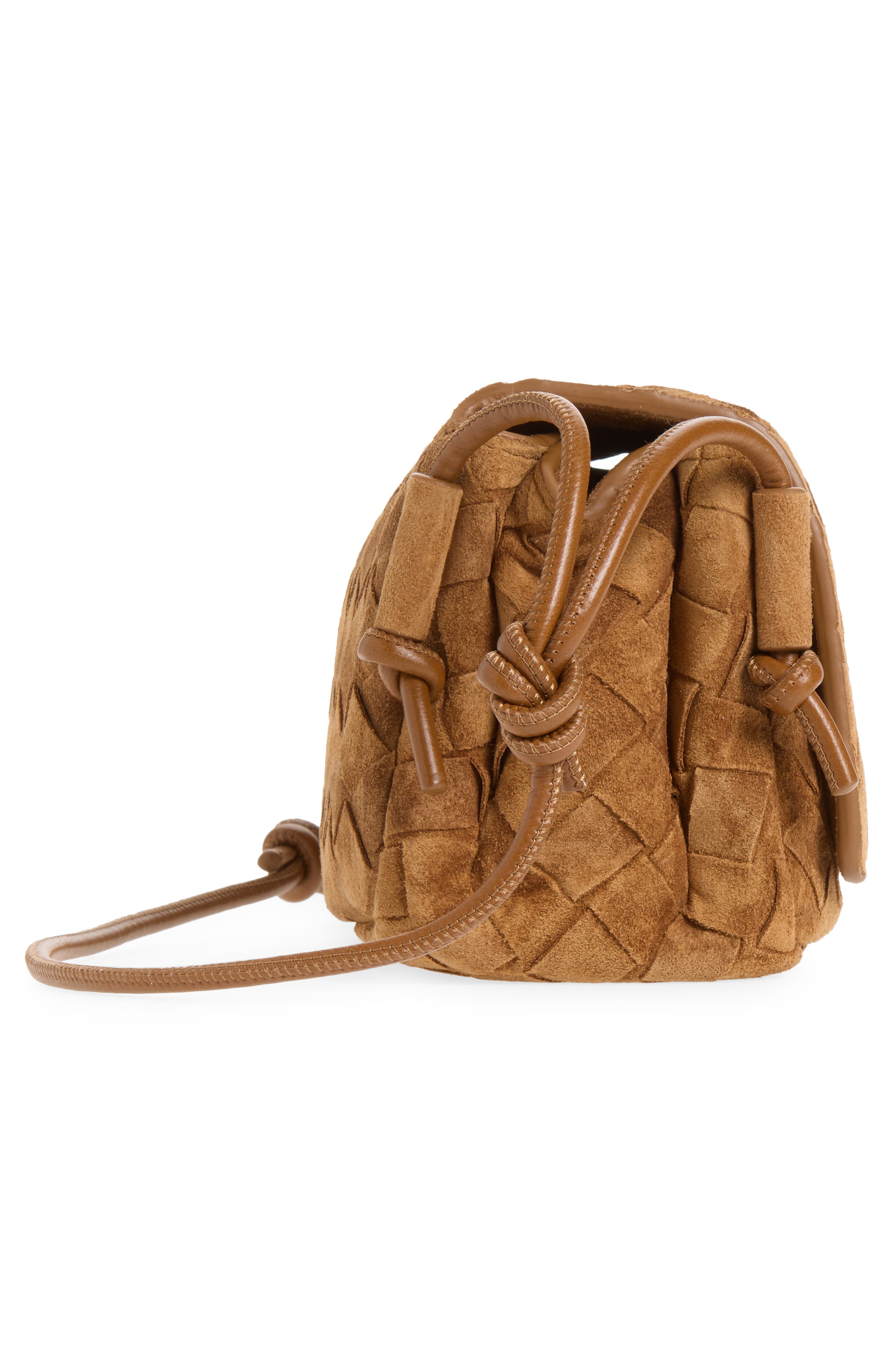 Notturno Intrecciato Suede Crossbody, Alternate, color, 2588 AMBER-GOLD