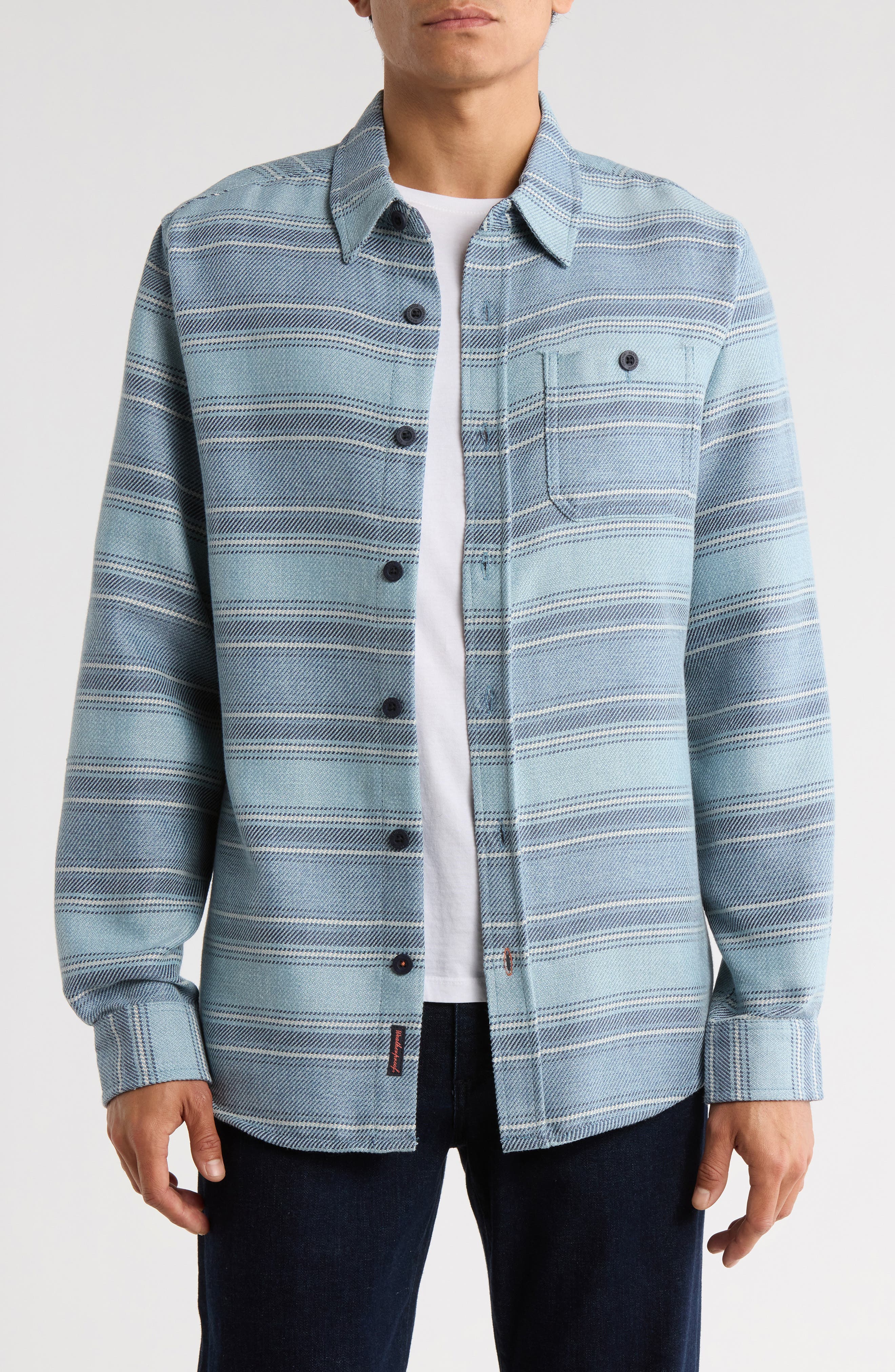 WEATHERPROOF VINTAGE Stripe Twill Button-Up Shirt