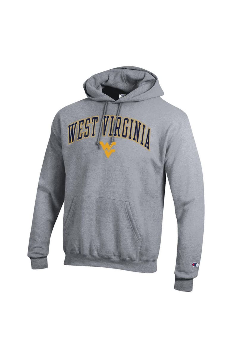 Champion Men's Champion  Heather Gray West Virginia Mountaineers Arch Over Logo Pullover Hoodie, Alternate, color, Heather Gray