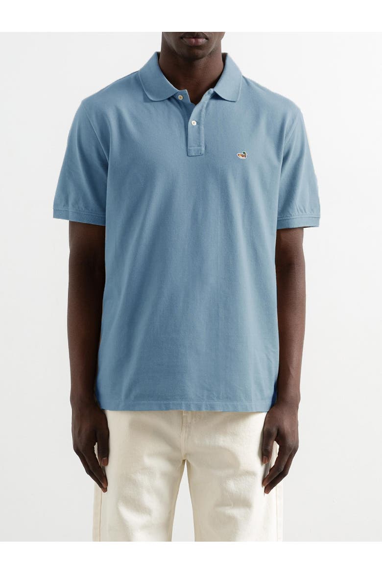 Duck Logo Piqué Polo Shirt, Alternate, color, Plain Steel