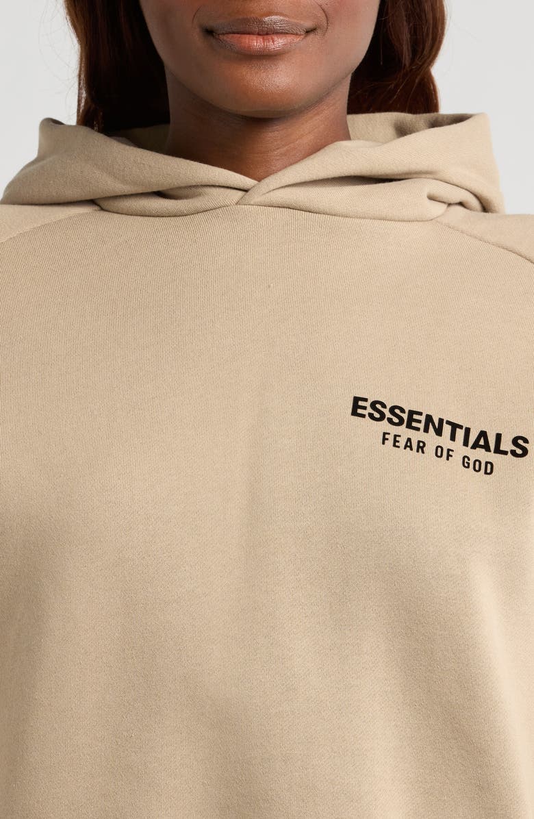 Fear of God Essentials Cotton Blend Fleece Crop Hoodie, Alternate, color,