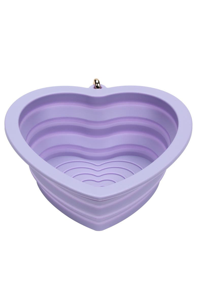 Heart Collapsible Bowl, Alternate, color, Lavender