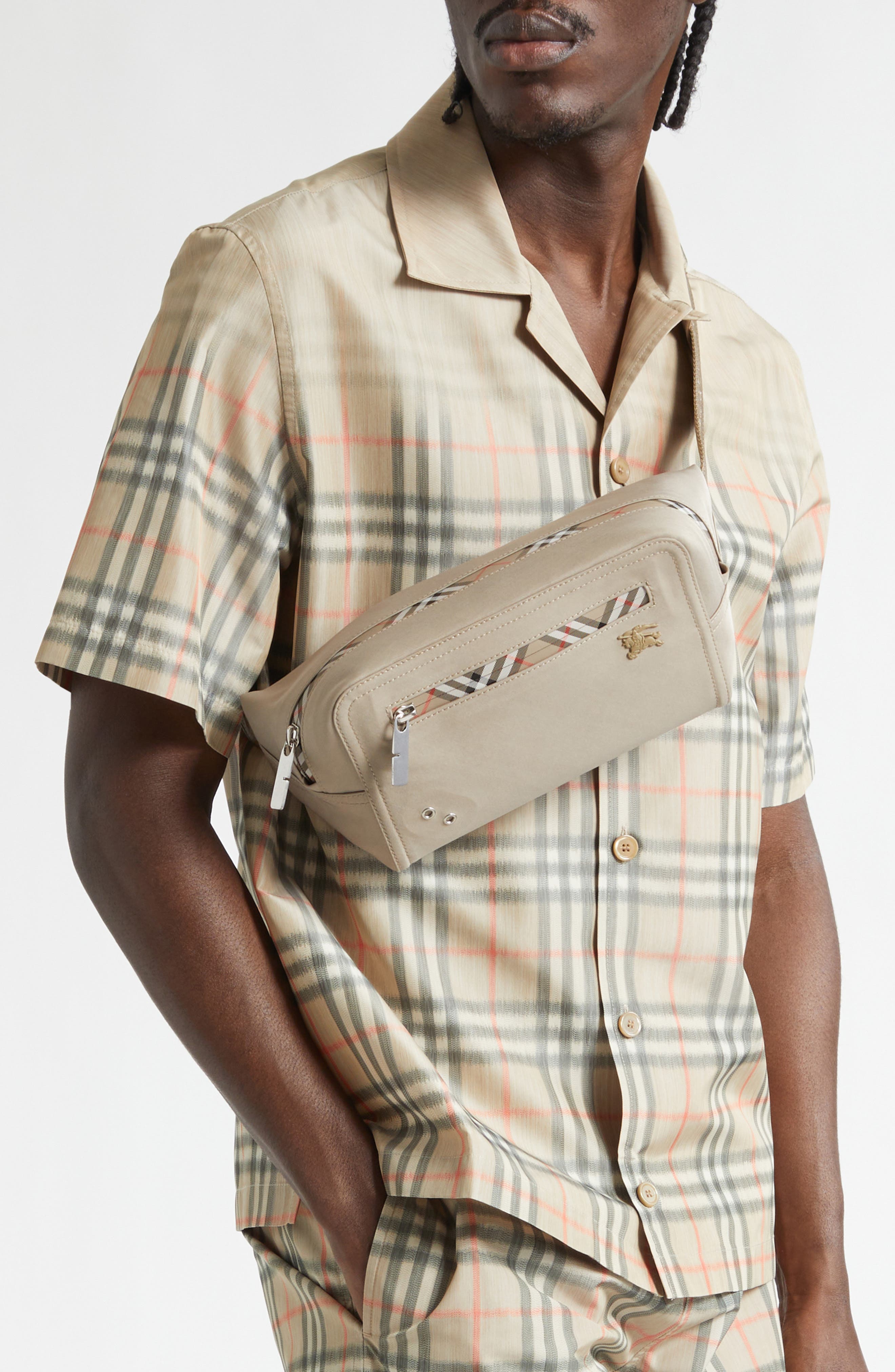 Burberry Storm Belt Bag, Alternate, color, Taupe