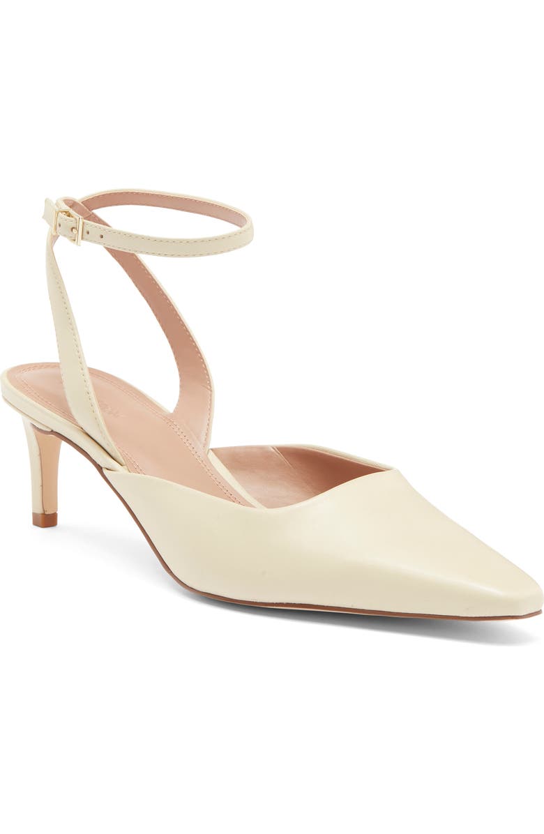 Nordstrom Greenwich Ankle Strap Pointed Toe Slingback Pump, Main, color, Beige Wood Ash