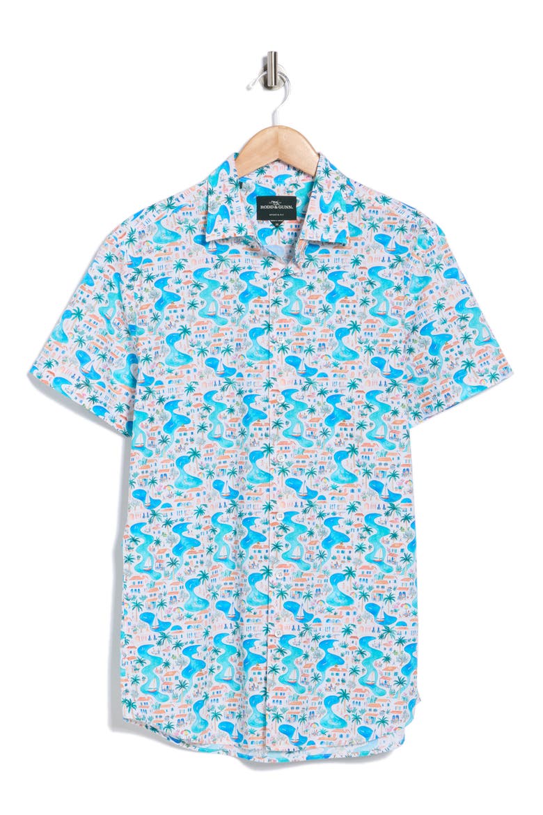 Gap Road Sport Fit Short Sleeve Cotton Button-Up Shirt, Alternate, color, SKY BLUE