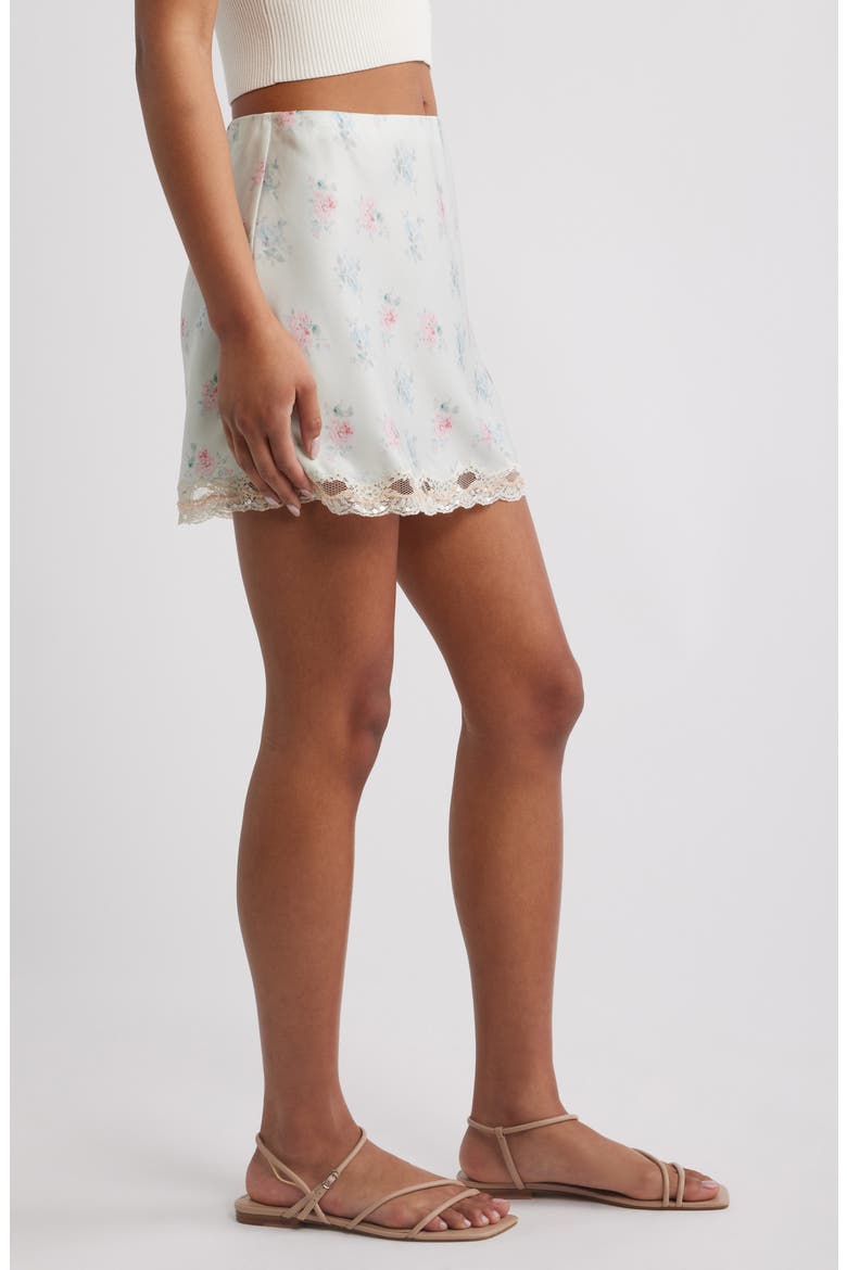 Bernes Floral Print Lace Layered Maxi Skirt, Alternate, color, EUCALYPTUS