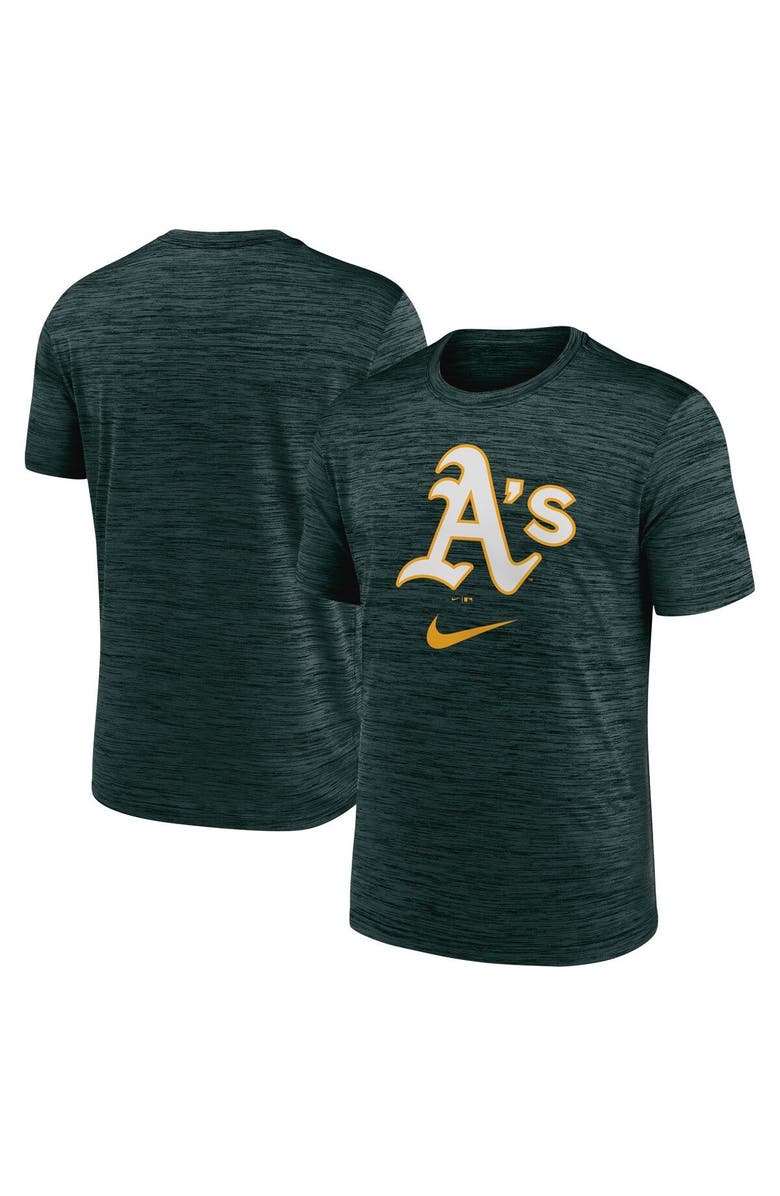 Nike Men's Nike Green Oakland Athletics Logo Velocity Performance T-Shirt, Main, color, 