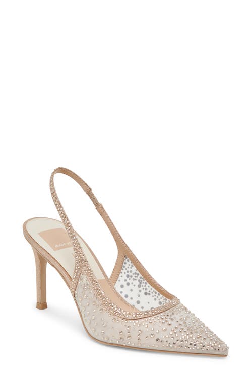 Dolce Vita Kaye Crystal Pointy Toe Slingback Pump In Gold Mesh