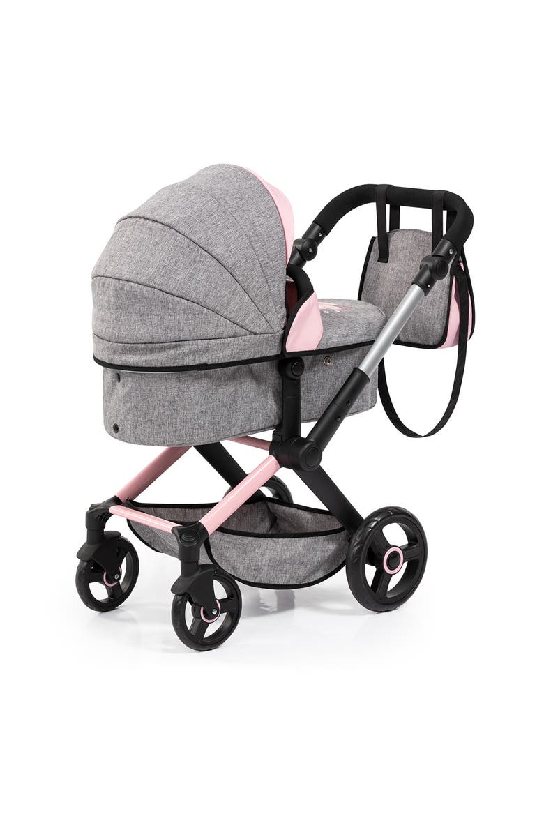 Pram Xeo, Butterfly Grey & Pink For Dolls Up To 20 Inch, Alternate, color, Multicolored