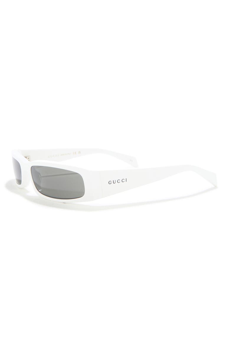 58mm Rectangular Sunglasses, Alternate, color, WHITE WHITE GREY
