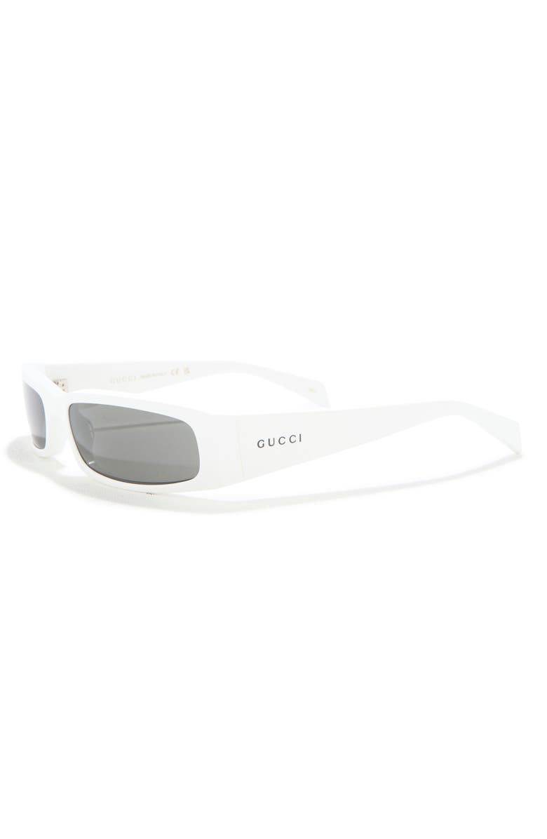 Gucci 58mm Rectangular Sunglasses, Alternate, color, White White Grey