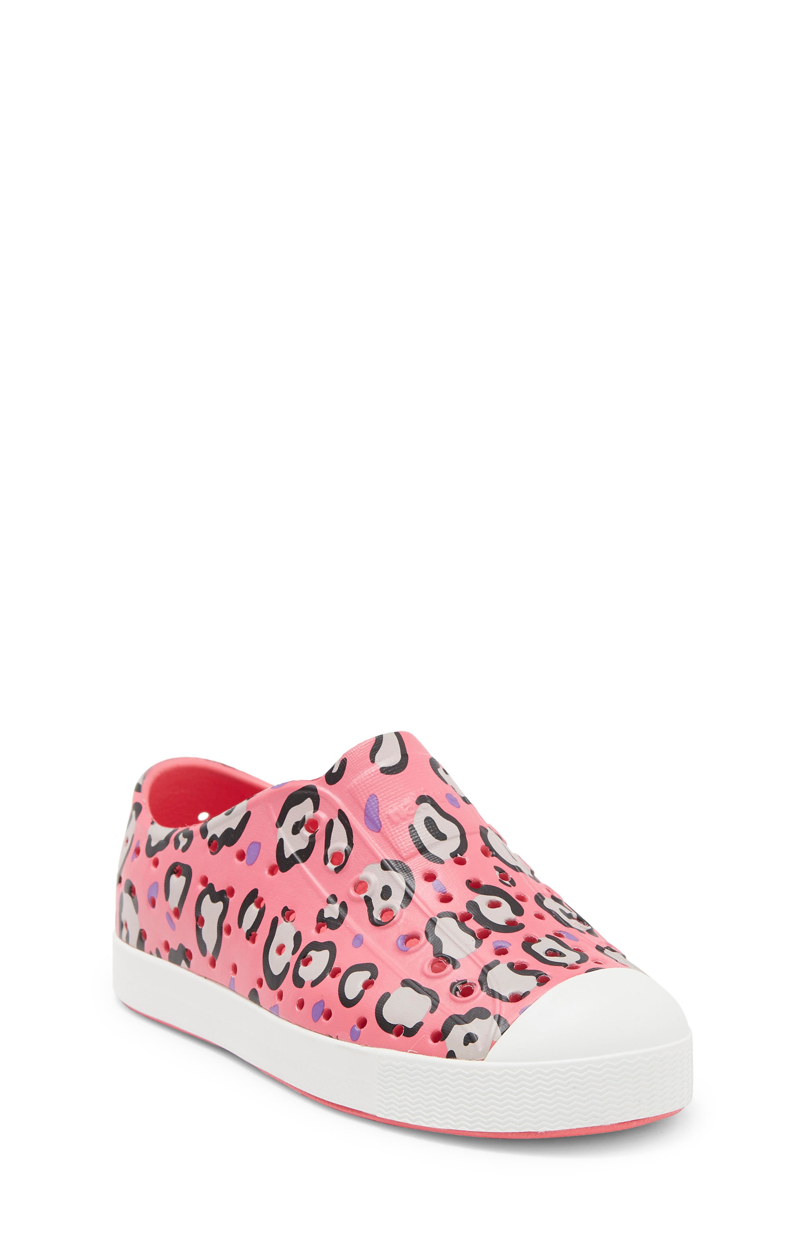 Jefferson Print Slip-On Sneaker, Main, color, PINK/ SHELL WHITE/ LEOPARD