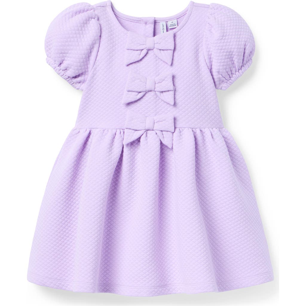 Janie And Jack Quilted Bow Dress In Purple