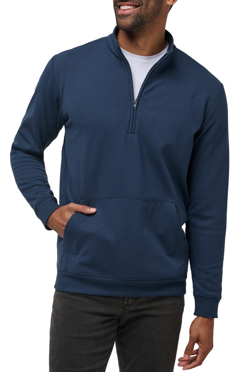 TravisMathew Hotel Hopper Quarter Zip, Main, color, Total Eclipse