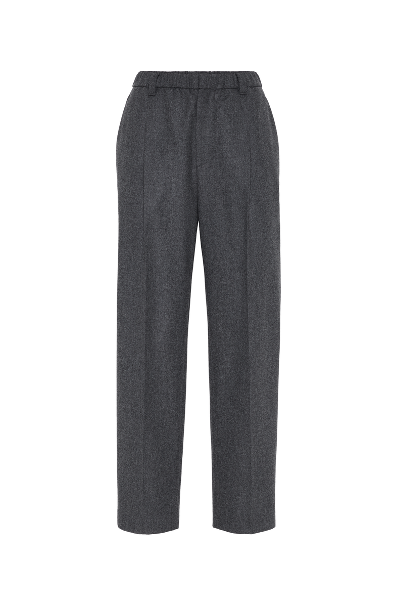 Brunello Cucinelli Virgin wool and cashmere flannel baggy trousers, Main, color, 