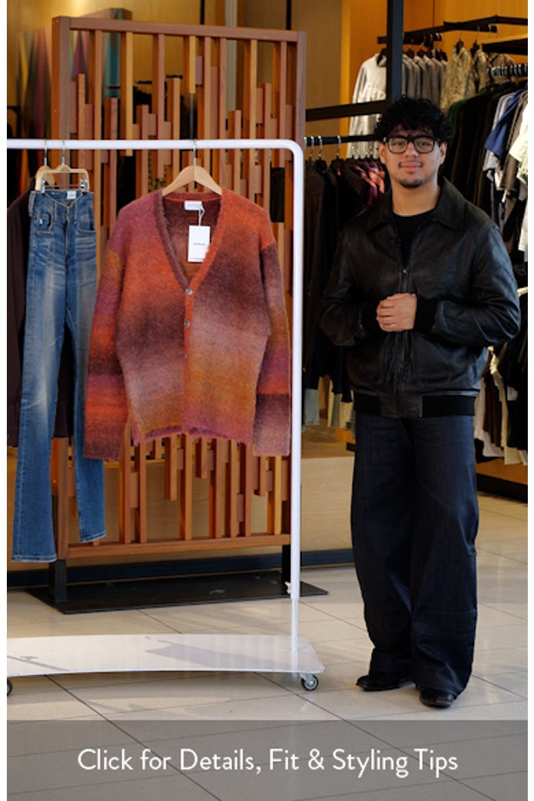 Oversize Ombré Stripe Fluffy Cardigan video