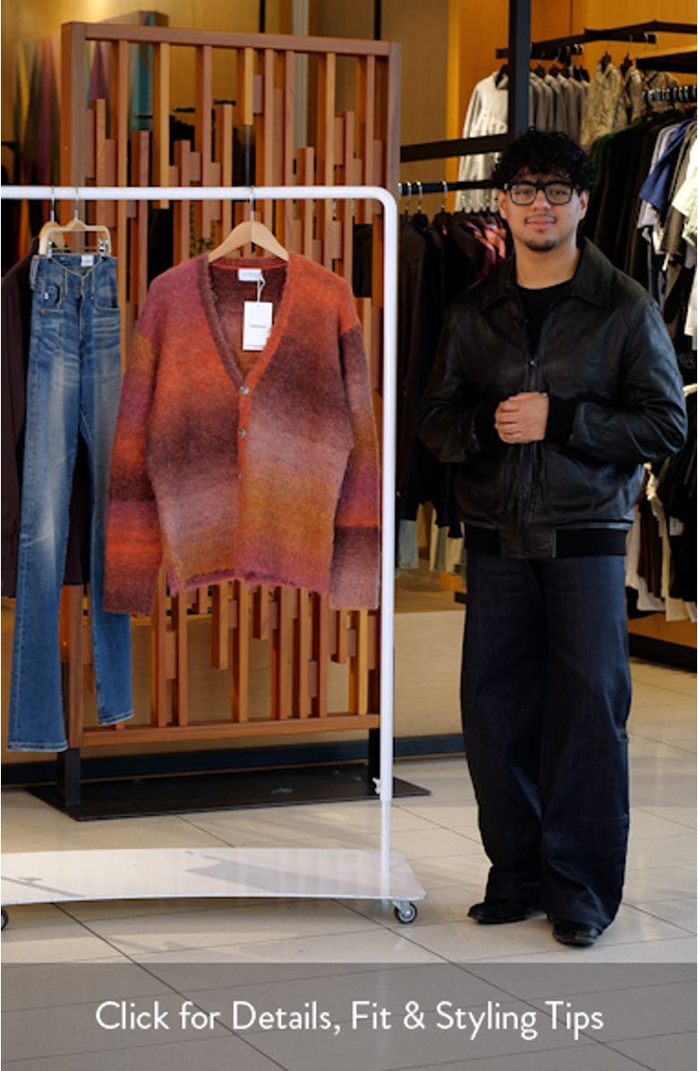 Oversize Ombré Stripe Fluffy Cardigan, sales video thumbnail