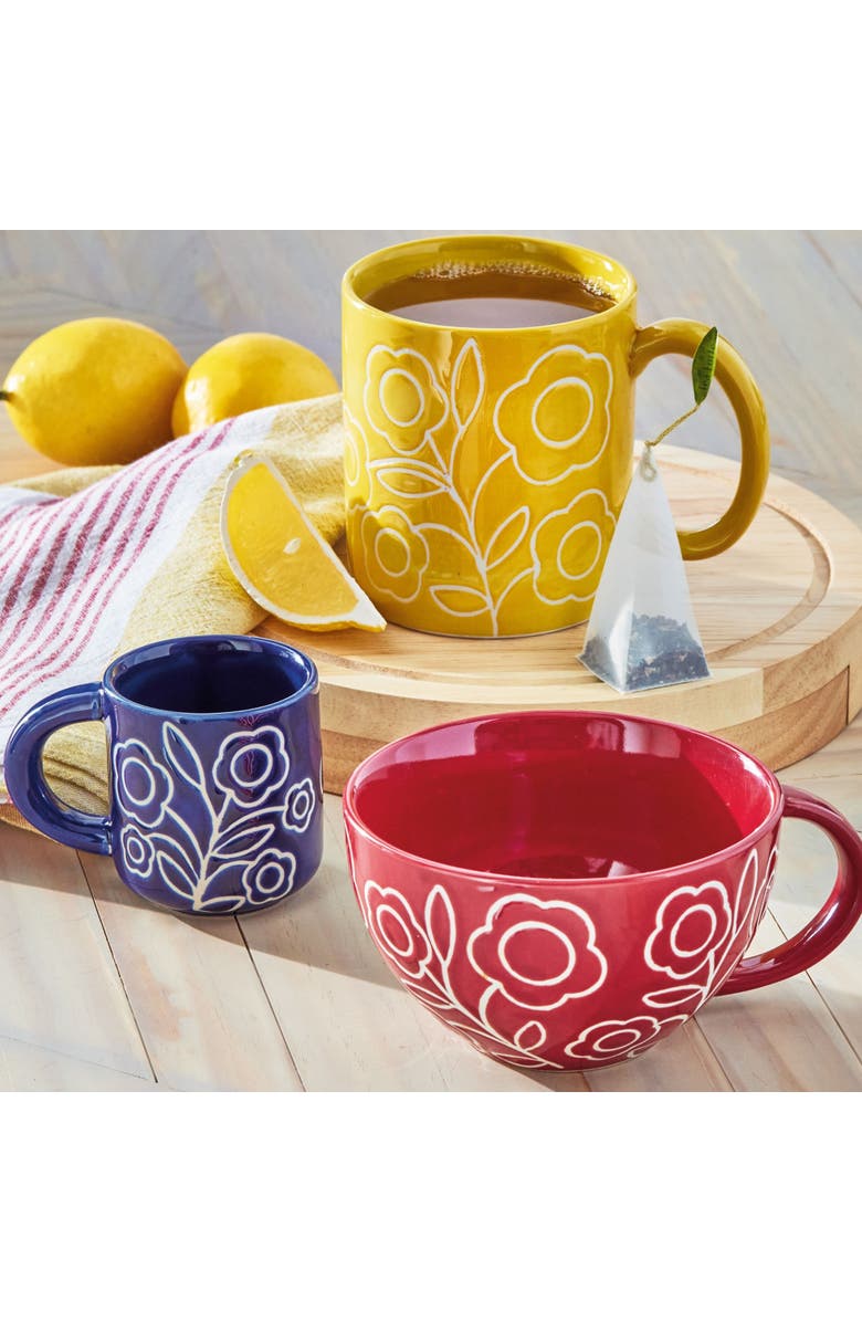 tag Zoey Espresso Cup Blue Stoneware Everyday, Alternate, color, Blue