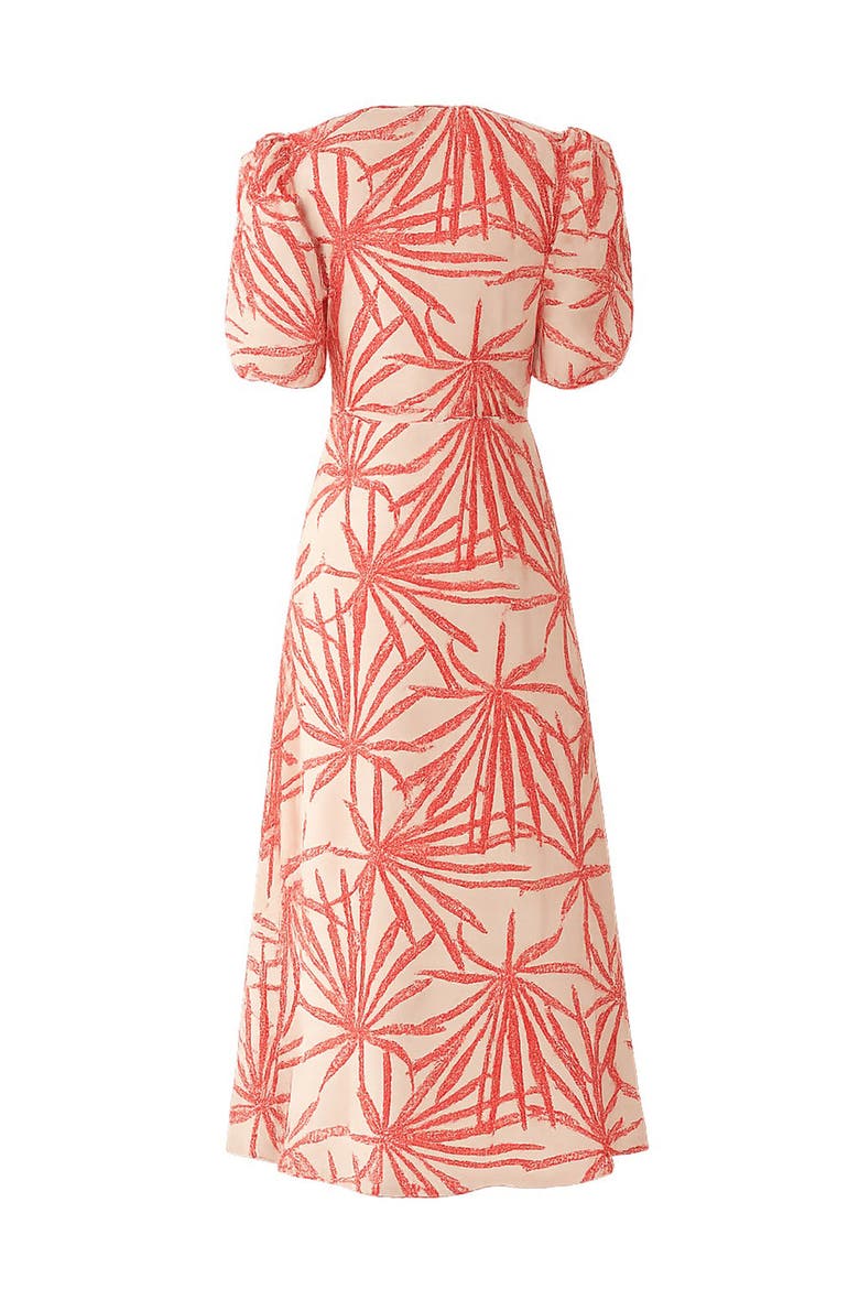 Adaline Midi Dress, Alternate, color, RED-BEIGE