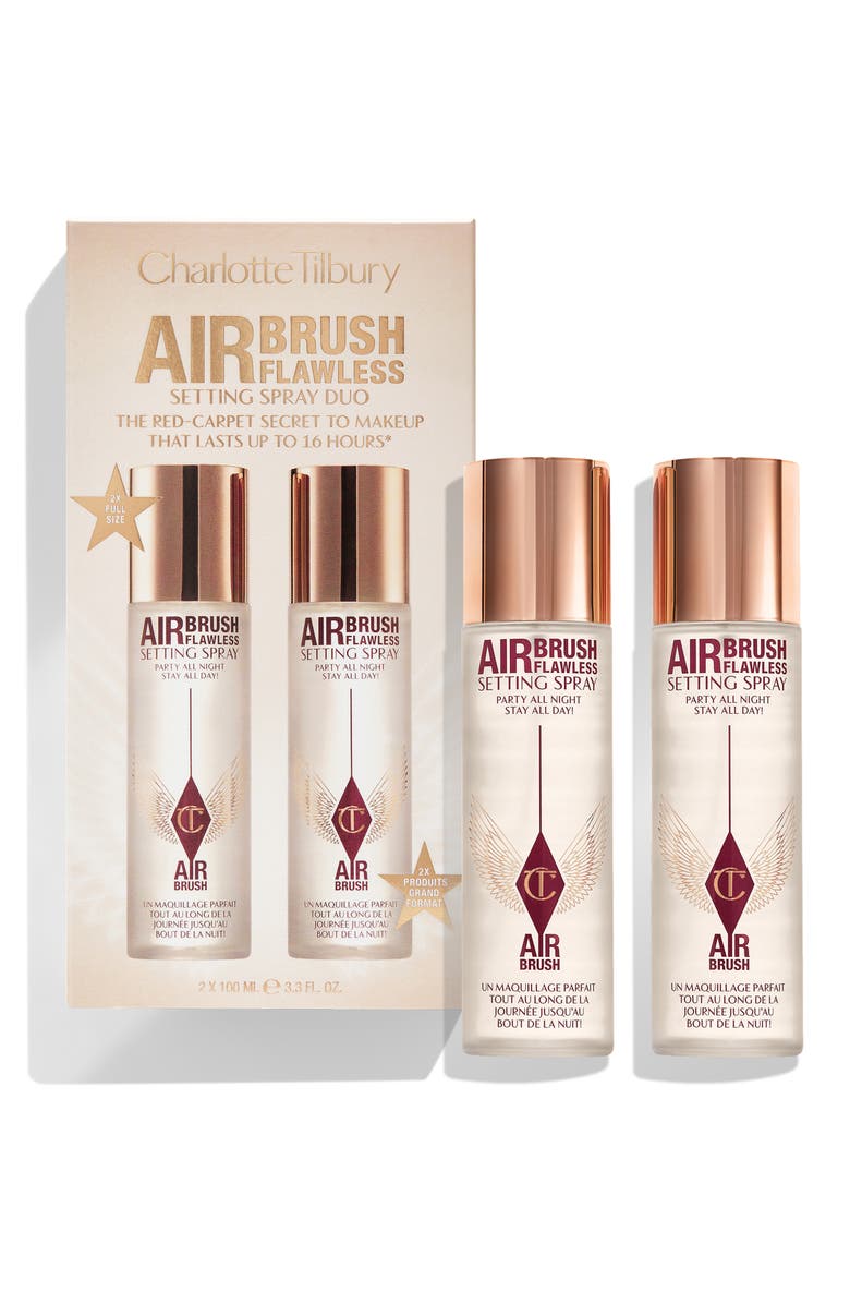 Charlotte Tilbury Airbrush Flawless Finish Setting Spray Duo $76 Value, Main, color,