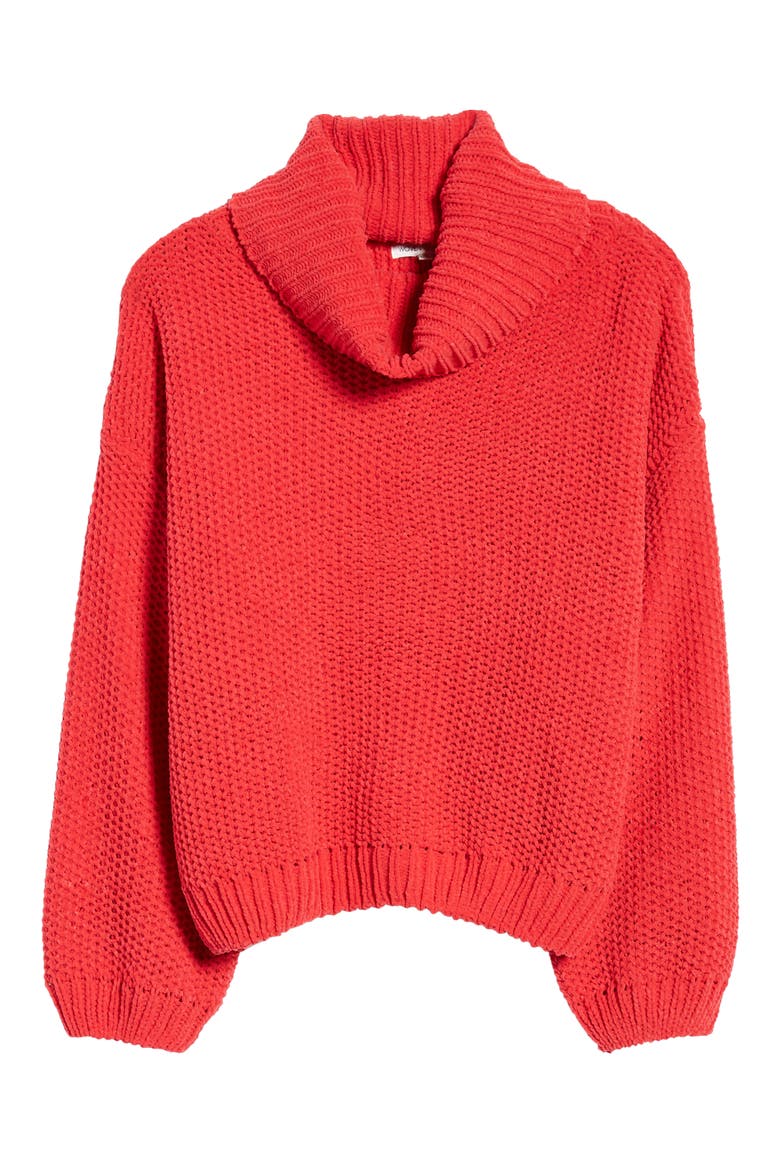 Chenille Turtleneck Sweater, Alternate, color, RED