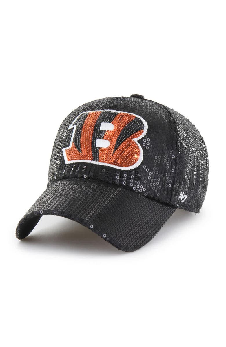 '47 Women's '47  Black Cincinnati Bengals Dazzle Clean Up Adjustable Hat, Main, color, Black
