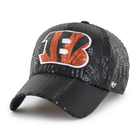 Women's '47  Black Cincinnati Bengals Dazzle Clean Up Adjustable Hat