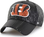 '47 Women's '47  Black Cincinnati Bengals Dazzle Clean Up Adjustable Hat