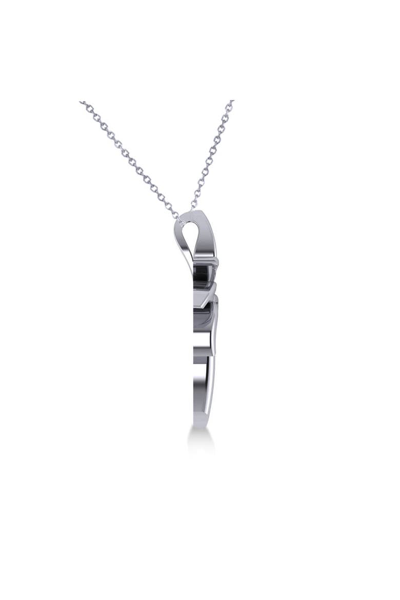 Summer Palm Tree Pendant Necklace in 14k, Alternate, color, white gold