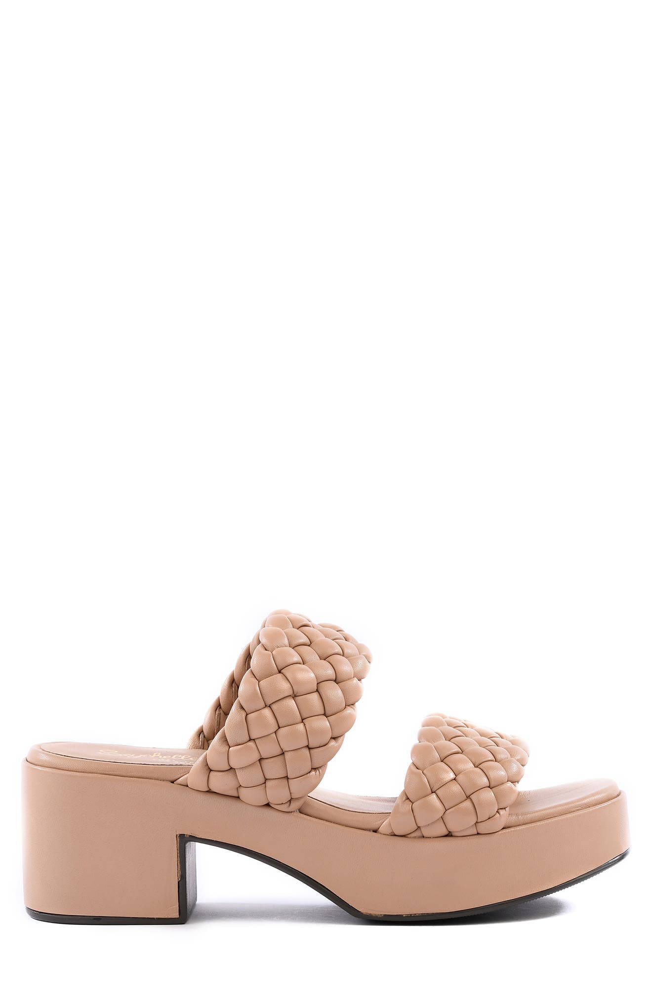 Woven Slide Sandal, Alternate, color, VACCHETTA LEATHER