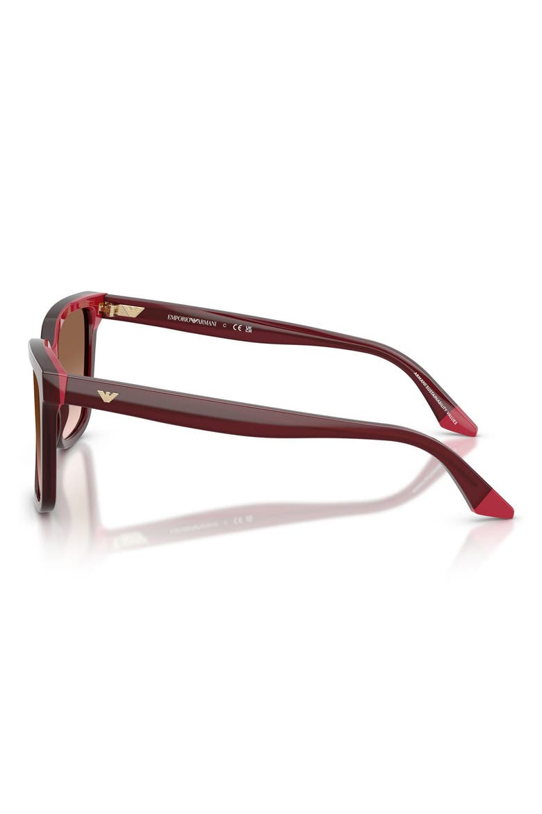 55mm Irregular Sunglasses, Alternate, color, SHINY OPAL BORDEAUX/ PINK